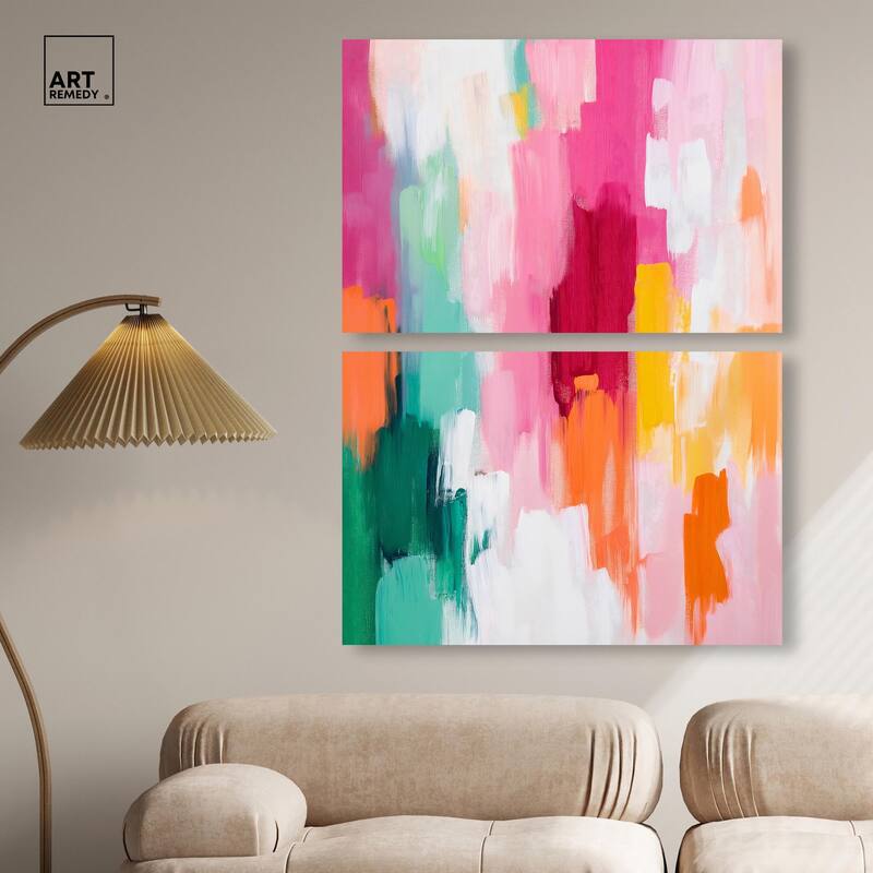 Playful Palette III Canvas Set of 2 by Art Remedy, Gallery Wrapped