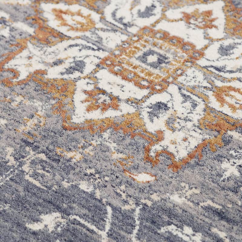 Alora Decor Sage Traditional Blue Wool Area Rug