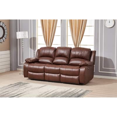 Betsy Furniture Bonded Leather Power Rclining 3-seat Sofa Couch 8018