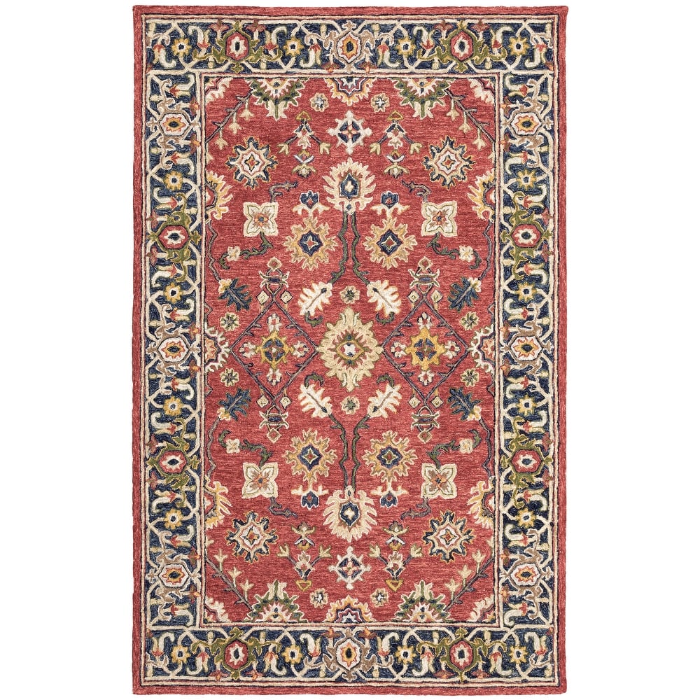Style Haven Ava Hand-tufted Wool Loop-pile Traditional Bordered Area Rug