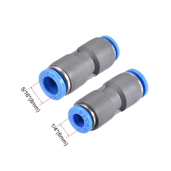 10Pcs 8 mm Straight Pneumatic Connector Straight Union Pipe Tube Fitting