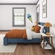 preview thumbnail 24 of 23, Max and Lily Full-Size Upholstered Bed with Rectangular Headboard
