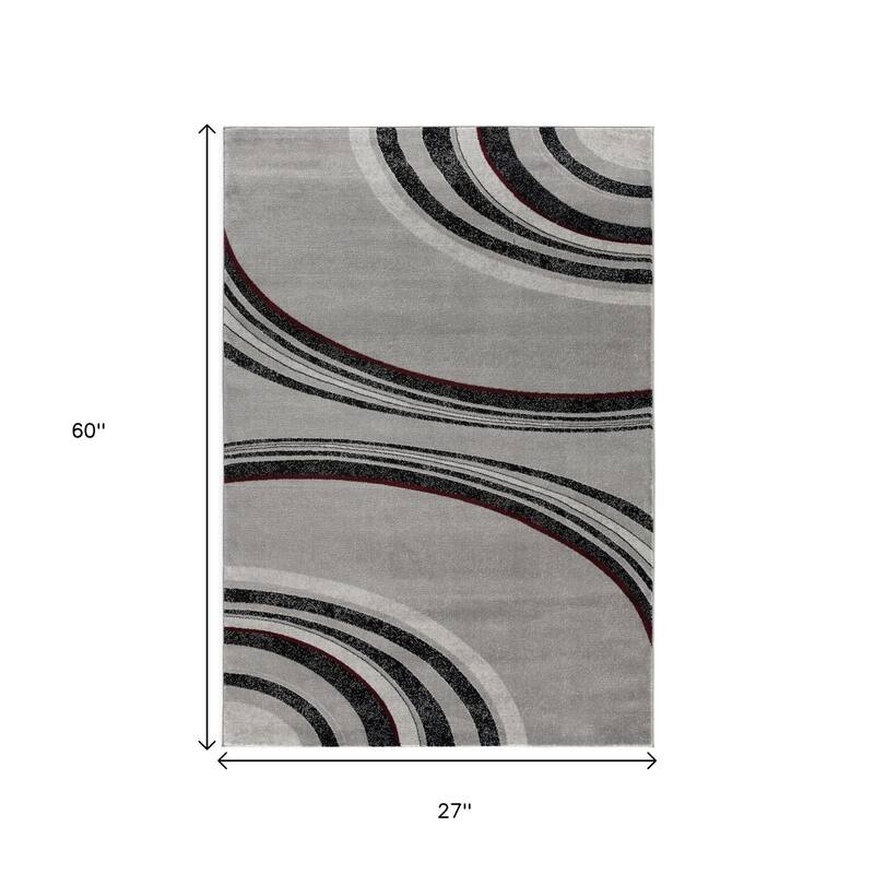 HomeRoots Abstract Modern Runner Area Rug