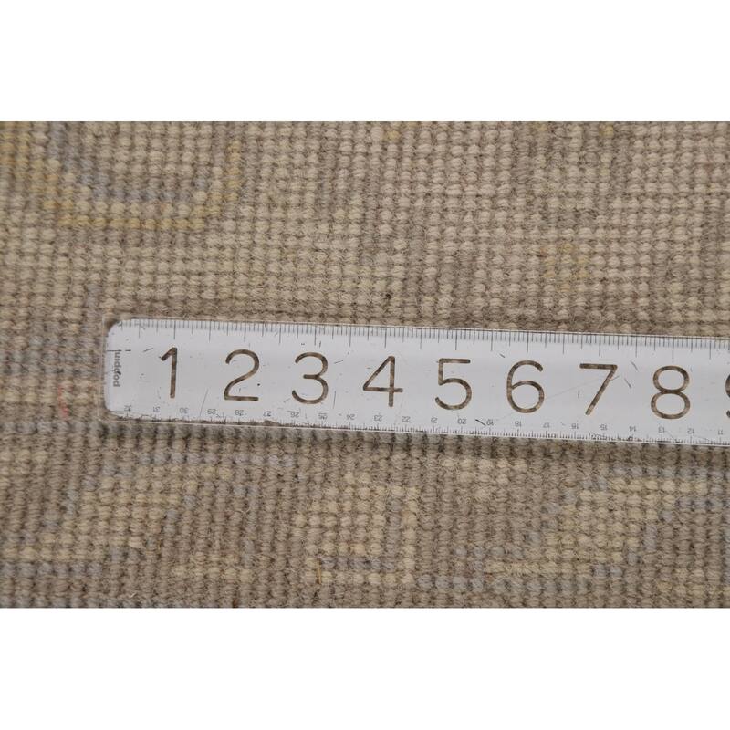 Earth Tone Oushak Indian Rug Hand-Knotted Transitional Wool Carpet - 8'0"x 9'5"