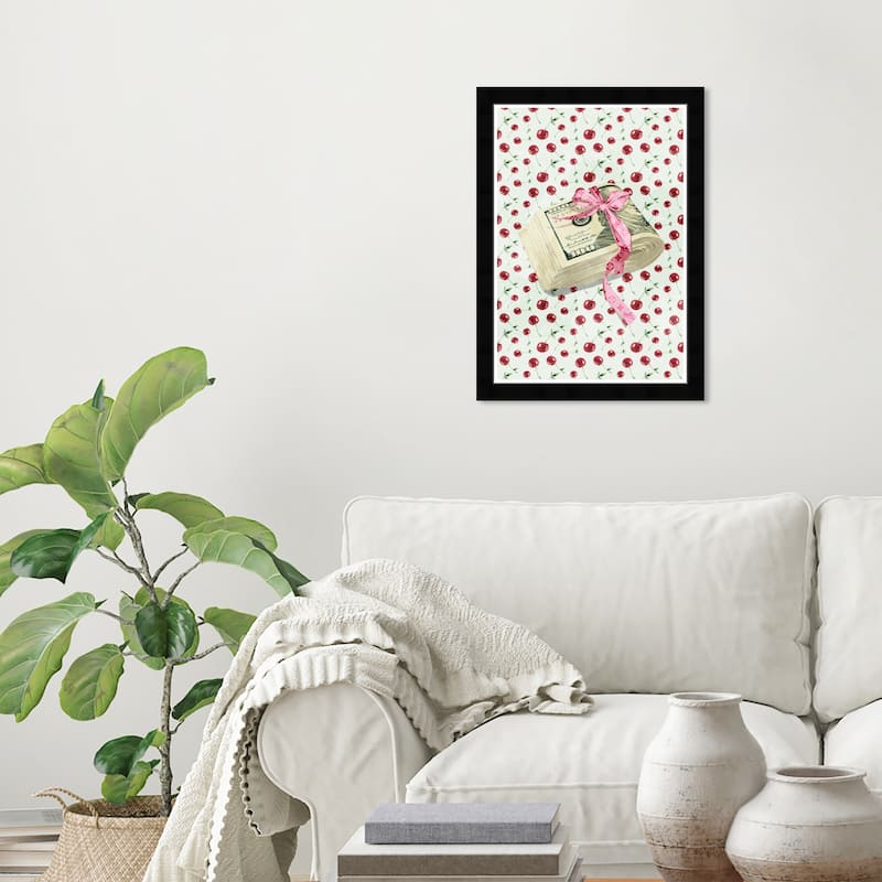 Wynwood Studio Prints Success Tasteful Gift Stack Red Wall Art - Black