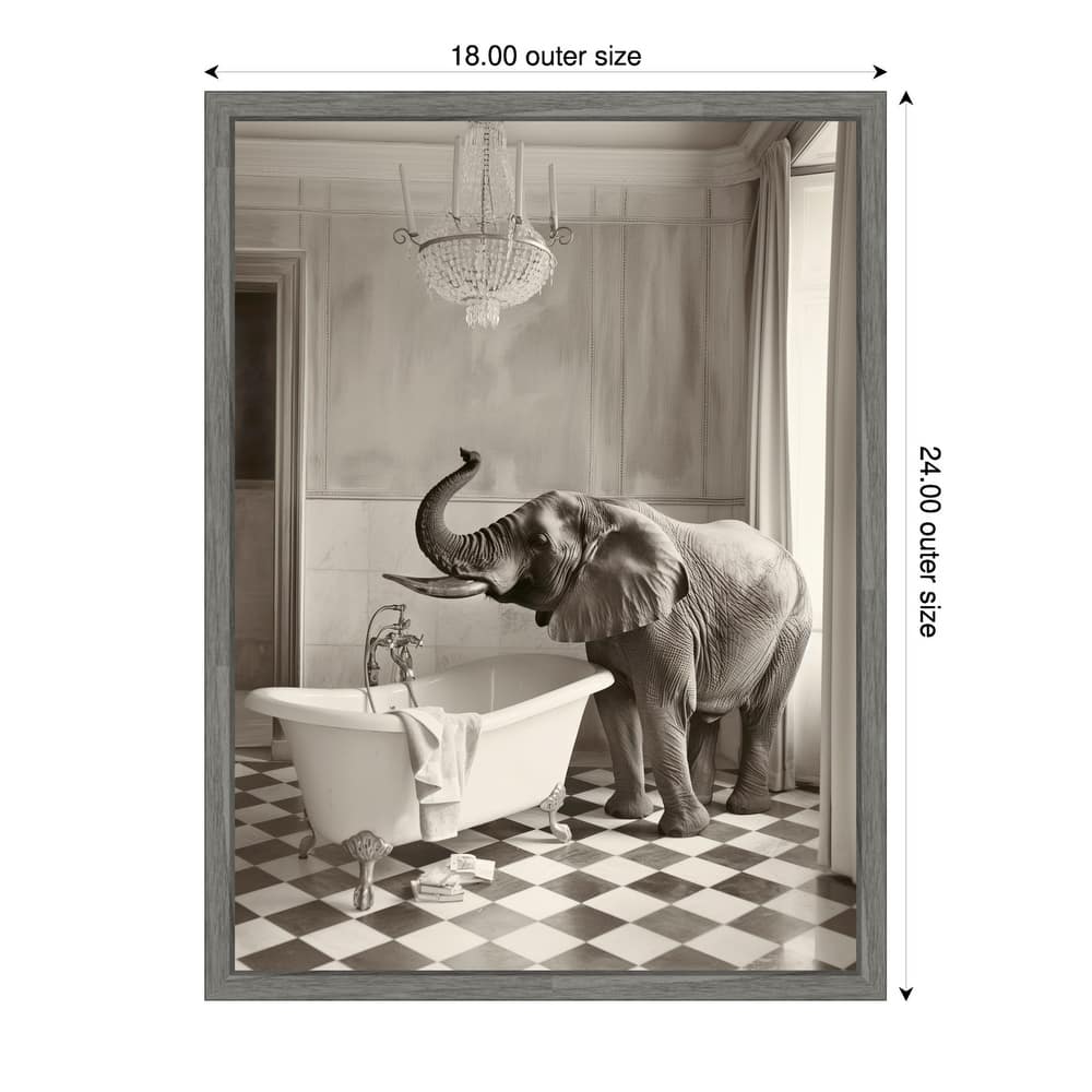 Luxury Lady Elephant by Niky Rahner Framed Canvas Wall Art