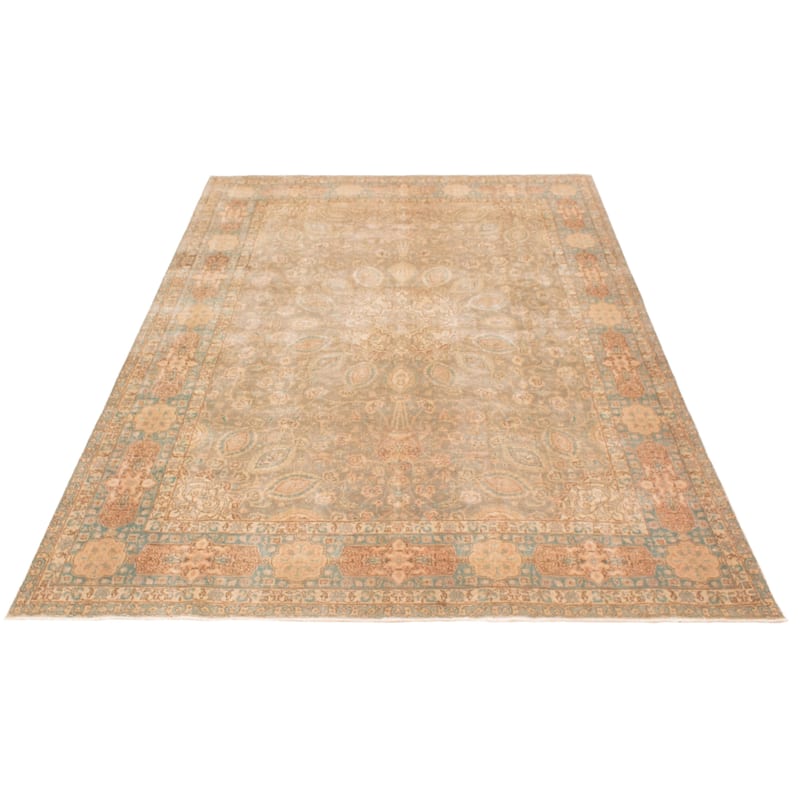 ECARPETGALLERY Hand-knotted Antalya Vintage Taupe Wool Rug - 7'9 x 11'3