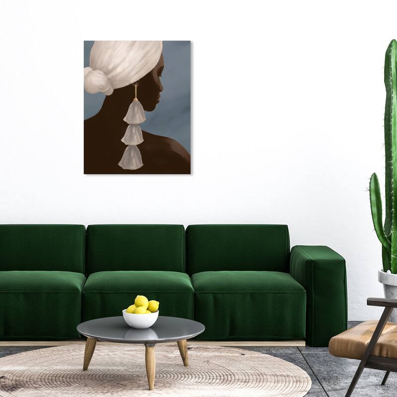 Wynwood Studio Canvas Fashion and Glam Caribbean Lady White and Dark Brown Tropical Wall Art Canvas Print - 30 x 36
