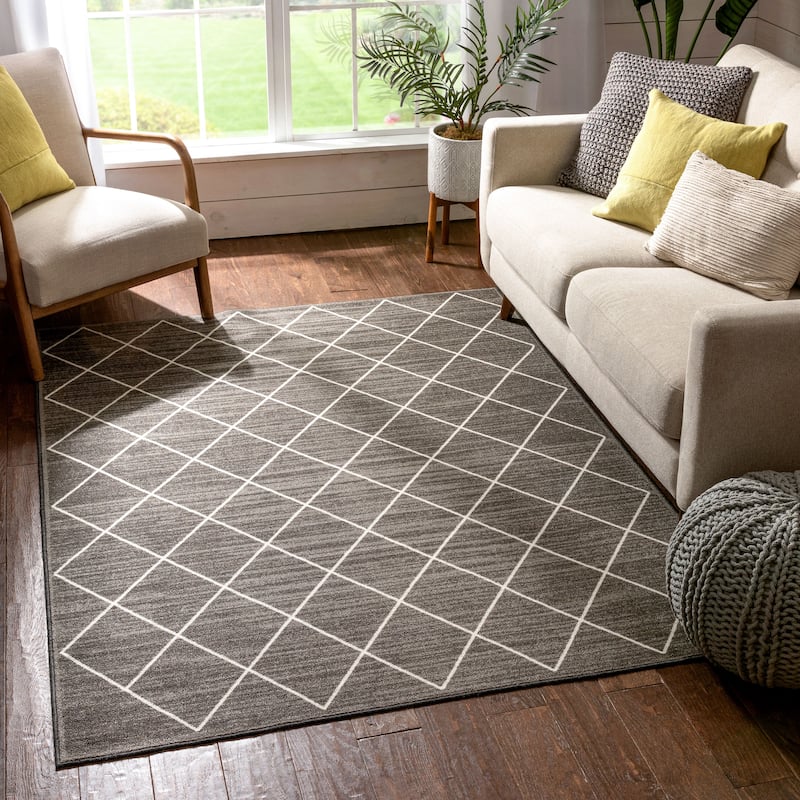 Well Woven Kings Court Clover Lattice Modern Area Rug