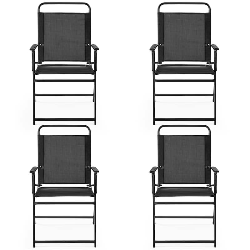 Yaheetech 4pcs Folding Dining Chairs All-weather Folding Lawn Chairs