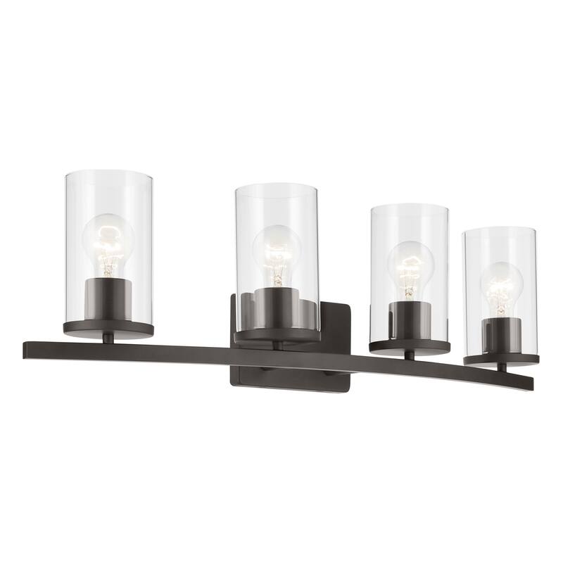 Kichler Lighting Crosby Bathroom Vanity Light with Clear Glass - Olde Bronze - 4-Light