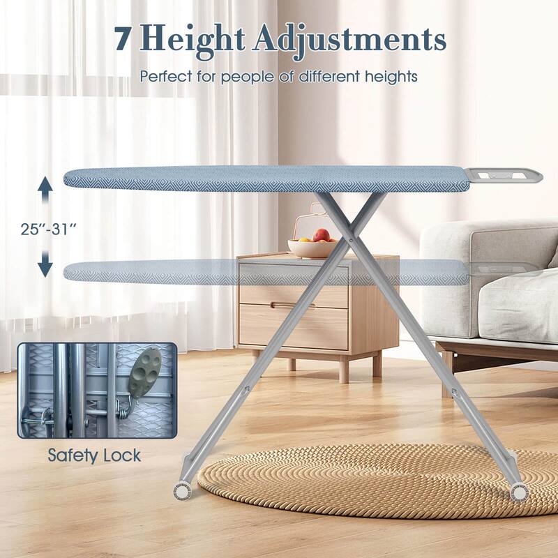 Costway Foldable Ironing Board with 7 Adjustable Heights Heat & Scorch - See Details