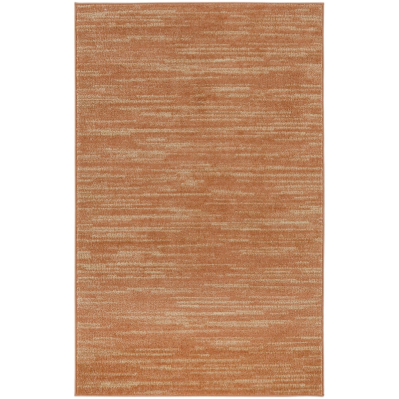 Nourison Essentials Solid Contemporary Indoor/Outdoor Area Rug - 3' x 5' - Rust