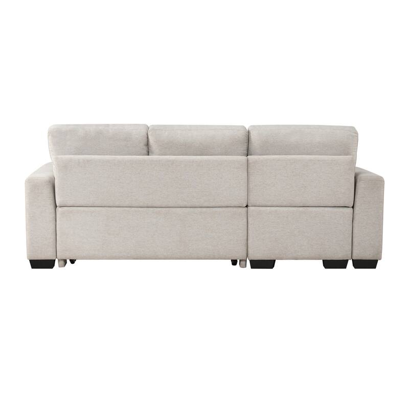 Darla 93" Textured 2-Piece Sectional Sofa with Chaise and Pull-out Bed