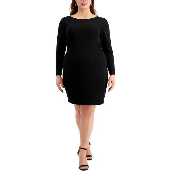 Emerald Sundae Womens Trendy Cross Back Bodycon Dress,, Black, 20