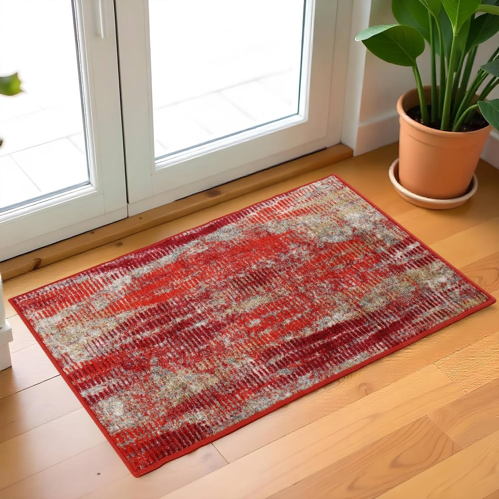 Superior Brayton Abstract Washable Non-Slip Indoor Area Rug