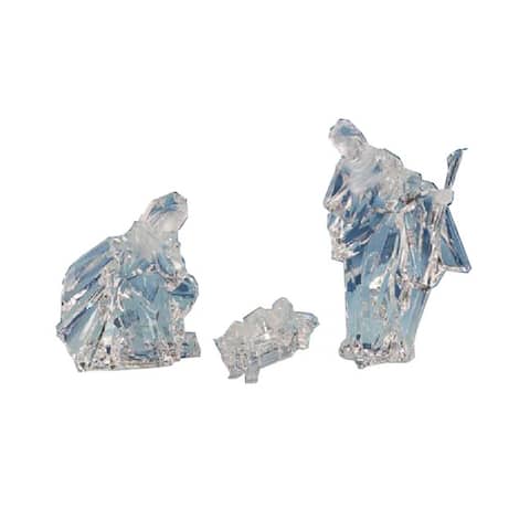 2 Icy Crystal Religious Holy Family Christmas Nativity Figurines 8"
