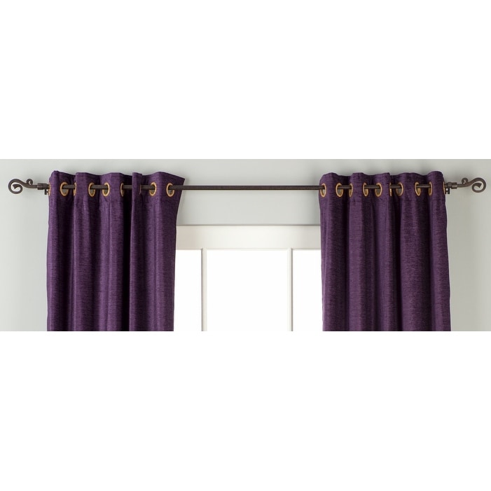 Purple Ring Grommet Top Velvet Curtain Drape Panel Piece