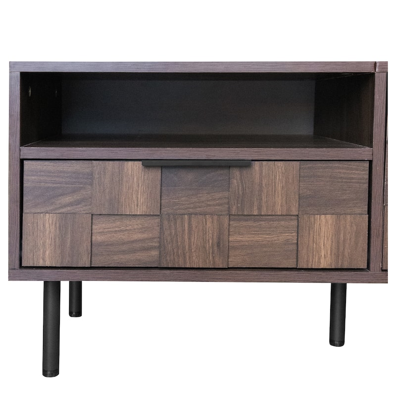 Roomfitters 78 Inch Mid Century Modern TV Stand for 65+ Inch TVs, Console with Storage Cabinets, Entertainment Center, Walnut