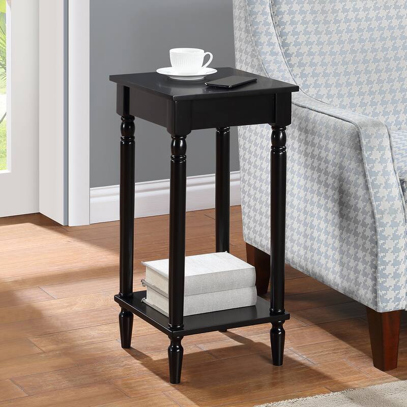 End Table with Shelf, Two Tier Storage Side Table with Sculpted Legs for Living Room, Bedroom or Reading Nook - 14