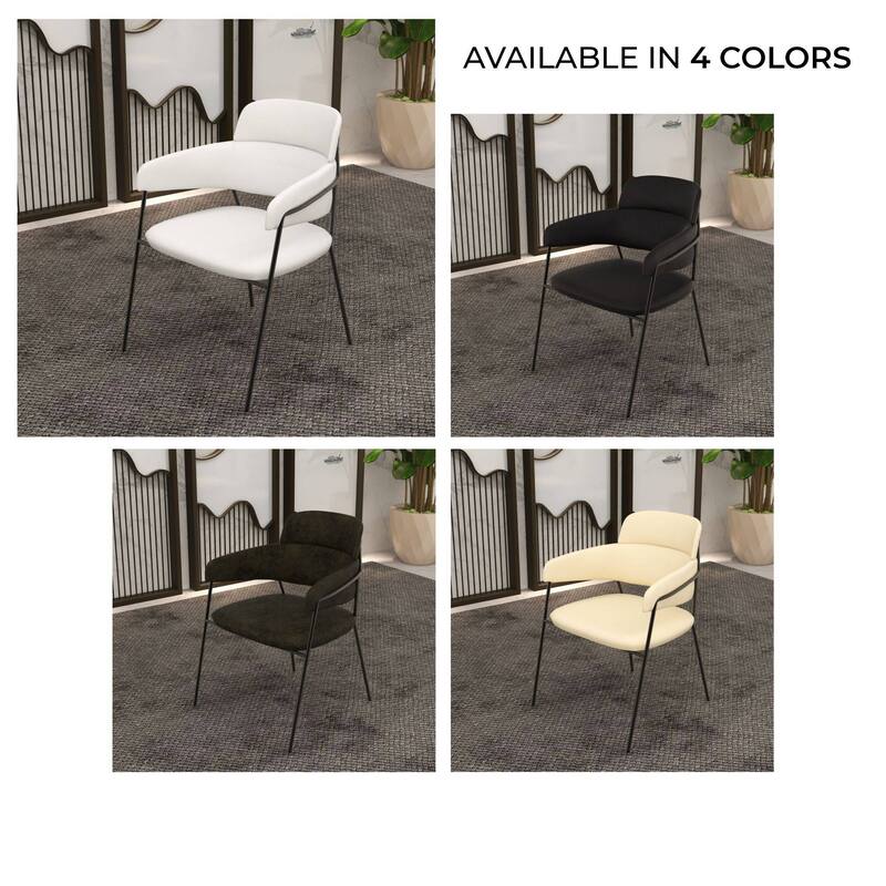 LeisureMod Axis Upholstered Dining Chair in Leather/Polyester/Velvet, Modern Minimalist Side Chair for Home & Kitchen