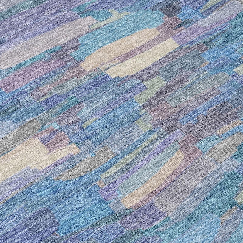 Machine Washable Indoor/ Outdoor Abstract Rock Chantille Rug