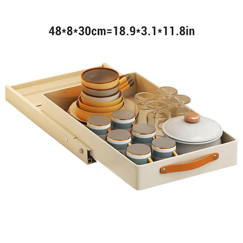 Slide Out Under Sink Cabinet Organizer, Adhesive Slide Out Pantry Shelves, Drainage Tray Rack Pull Out Organizer
