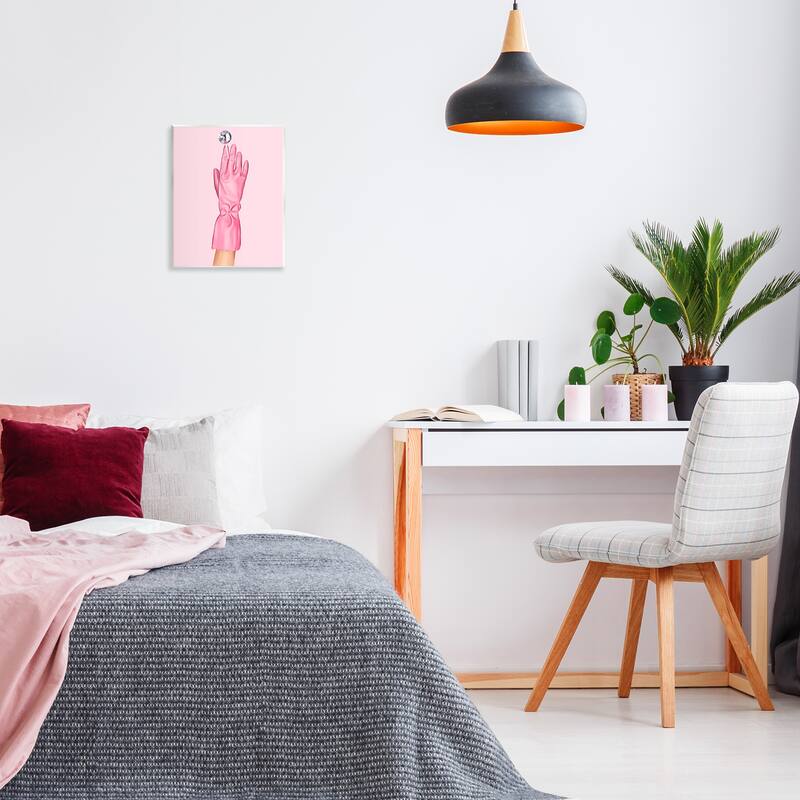 Stupell Pink Glove & Disco Ball Wall Plaque Art Design By Ziwei Li