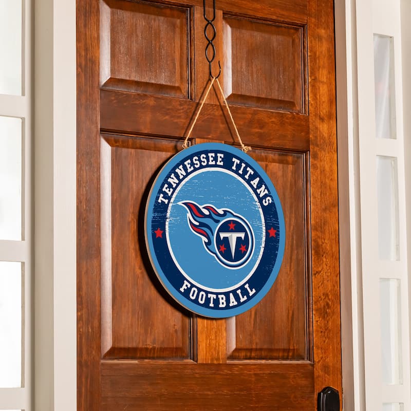Tennessee Titans Wooden Door Decor Wall Sign - Multi-Color