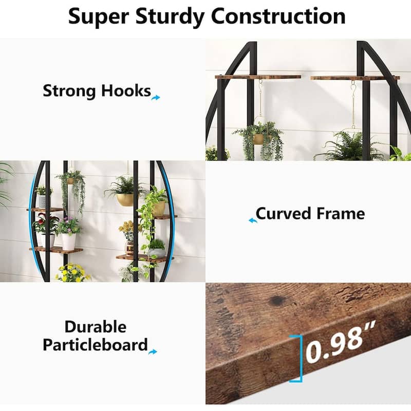 Plant Stand, Tall Wood Plant Shelf Holders,