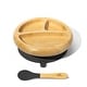 preview thumbnail 7 of 7, Baby Divided Plate With Spoon Bamboo and Silicone Black