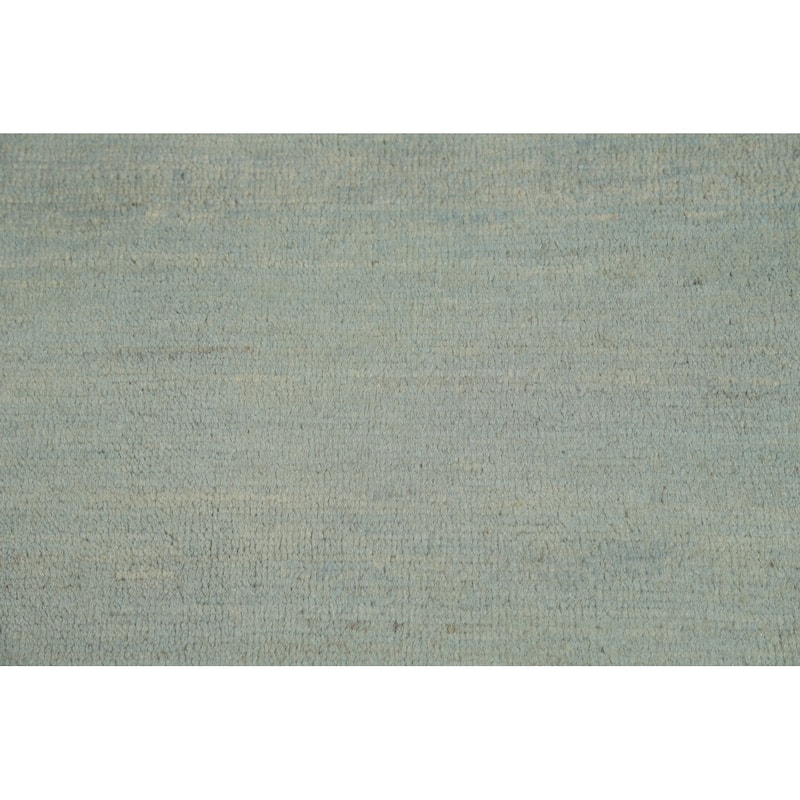 Light Blue Gabbeh Oriental Foyer Rug Bedroom Hand-Knotted Wool Carpet - 3'4"x 5'0"