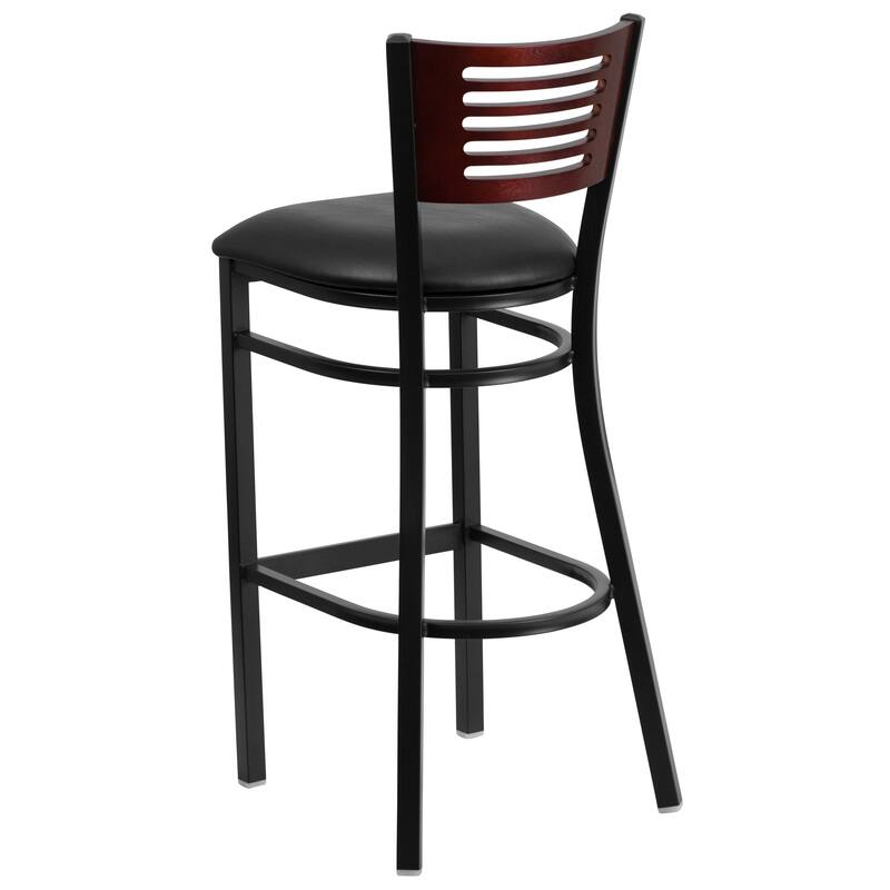 2 Pk. Hercules Series Decorative Slat Back Metal Restaurant Barstool - 19.75"W x 20"D x 43"H - 19.75"W x 20"D x 43"H