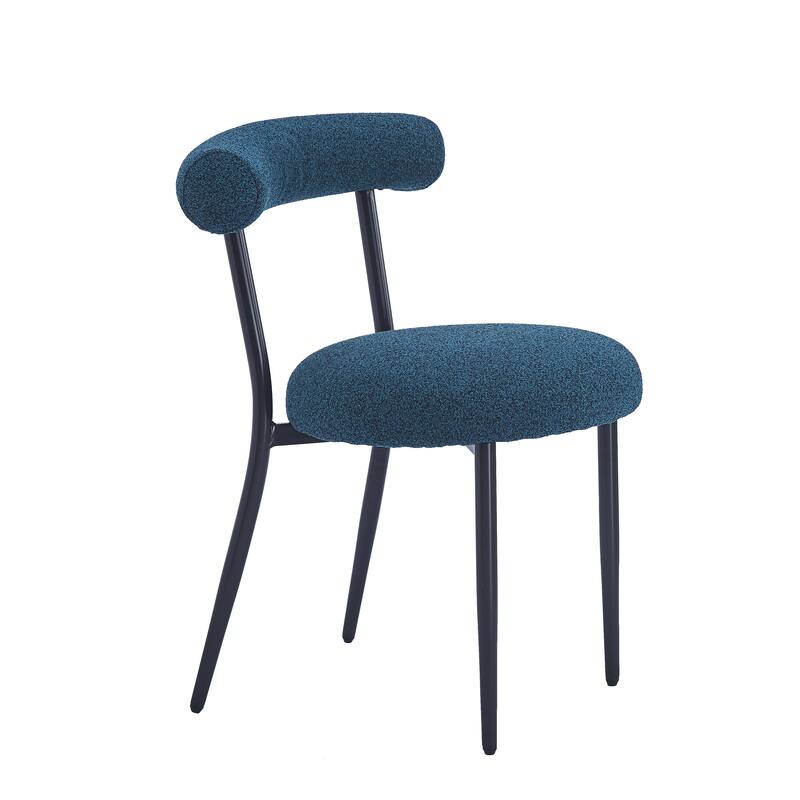 Open Back Upholstered Dining Chair Set of 2 Modern Kitchen Chairs with Metal, Fabric Dining Room Chairs for Living Room