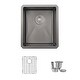 preview thumbnail 2 of 13, STYLISH 16 inch Graphite Black Stainless Steel 16G Undermount Bar Sink - 16" x 18" x 10"