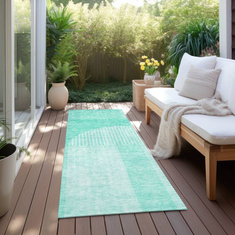 Machine Washable Indoor/ Outdoor Chantille Modern Deco Rug