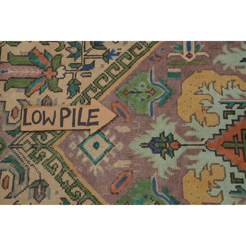 Hand Knotted Oriental 100% Wool Carpet Traditional Floral Beige & Ivories Tabriz Area Rug - 9' 7'' X 6' 7''