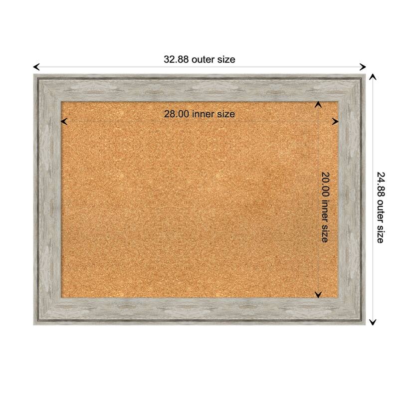Crackled Metallic Framed Cork Bulletin Memo Board