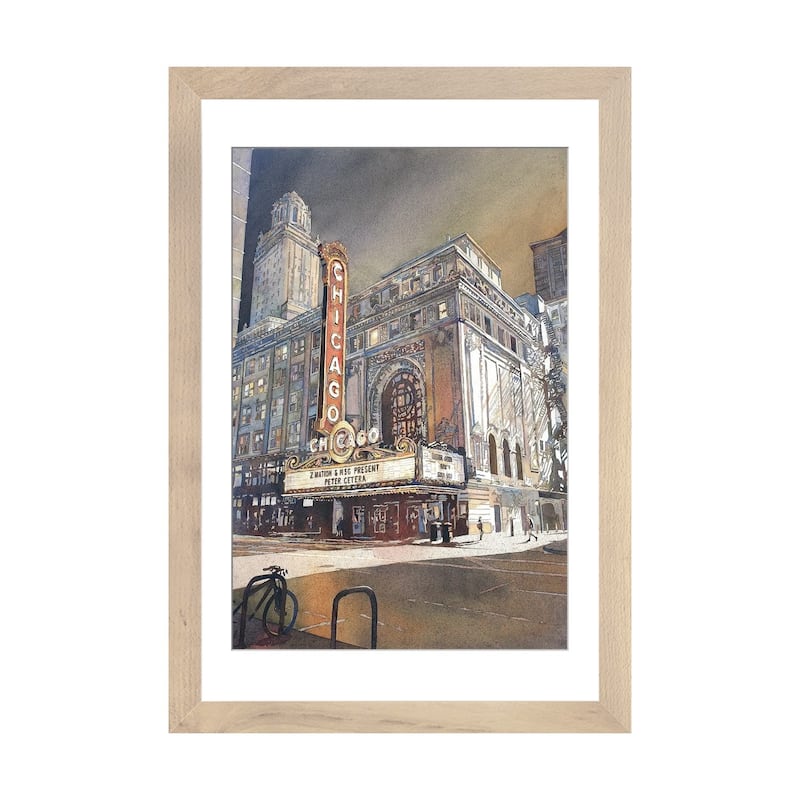 iCanvas "Chicago Theatre" by Ryan F0x - Natural - 32x24x1