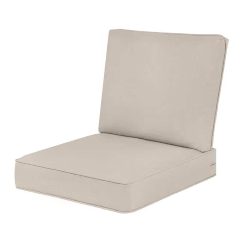 Haven Way Universal Outdoor Deep Seat Lounge Chair Cushion Set - 23x26 - Flax