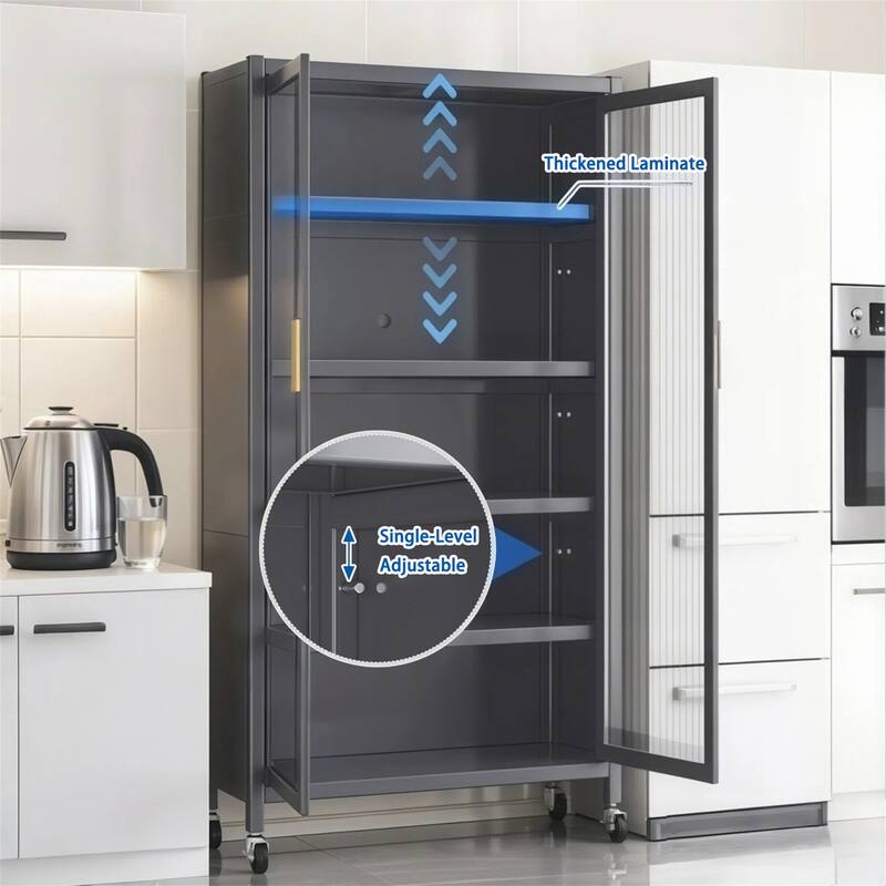 65" 6-Tier Kitchen Pantry Storage Cabinet