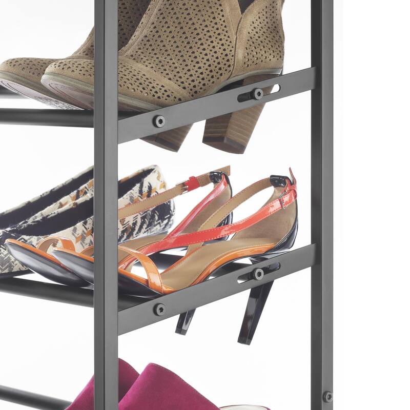 Whitmor Modern Industrial 5-Tier Adjustable Shoe Rack