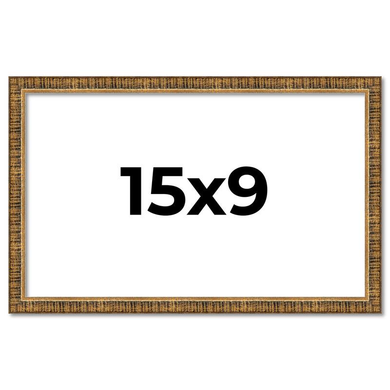 15x9 Frame Gold Kingsley Distressed Solid Wood Picture Frame Width