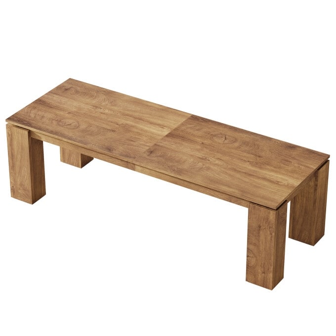 86-Inch Wood Dining Table, Industrial Modern Kitchen Table