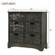 preview thumbnail 25 of 48, 28” Farmhouse Solid Wood Storage Cabinet with Two Drawers and Four Rattan Baskets