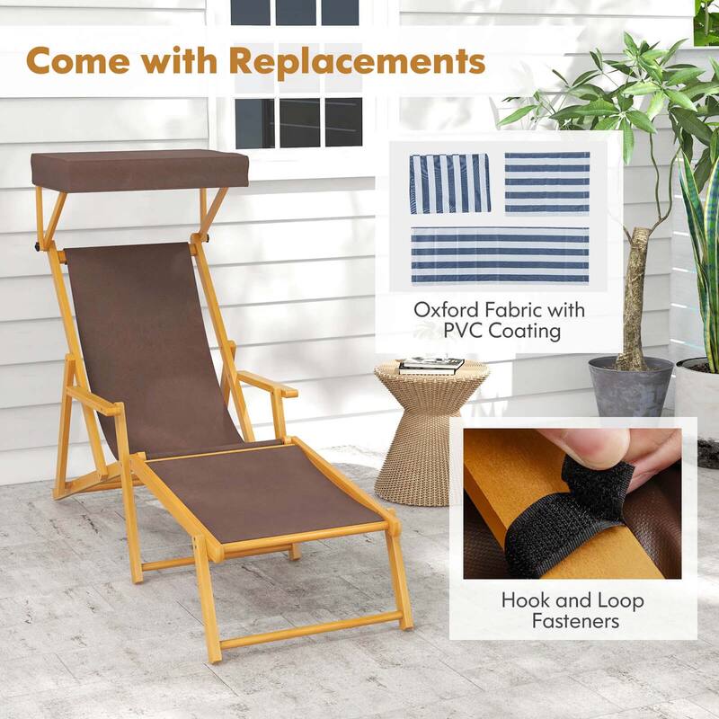 Lounge Chair Outdoor Foldable Beach Chaise Lounge Camping Chair