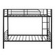 preview thumbnail 8 of 7, Twin Over Twin Metal Bunk Bed with Built-in Ladder and Guardrails, Black