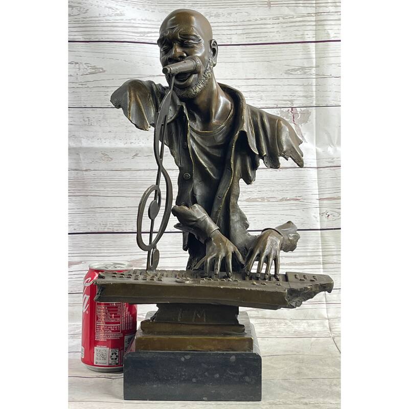 Isaac Hayes Bronze Sculpture African American Black Art Musician Pianist Keyboard