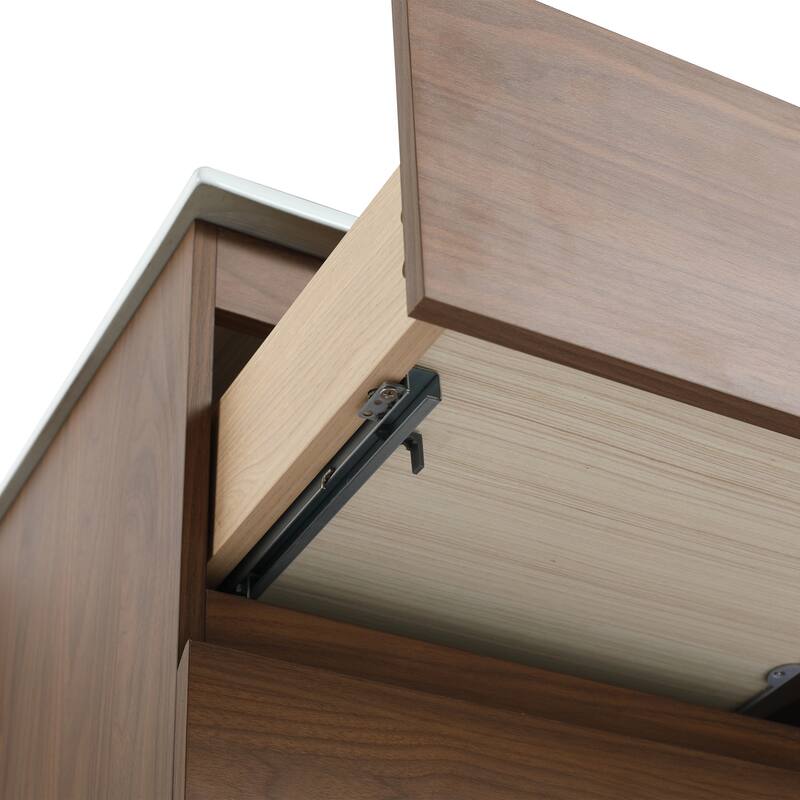 Vanity with Thick Edge Resin Sink, Soft-Close Drawers, Water-Resistant Melamine Surface (Sink and Cabinet Only)