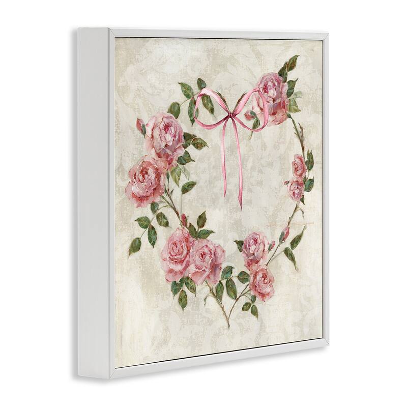 Stupell Rose Heart Wreath Framed Giclee Art Design By Sally Swatland